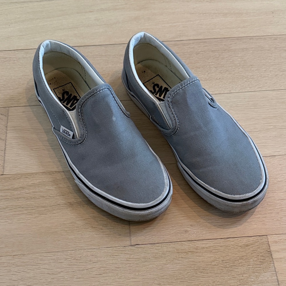 Vans Slip-On Canvas Sneakers in Light Gray